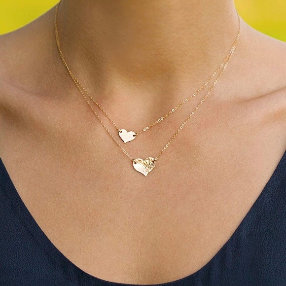 Jewelry - 18k Gold Dainty Heart Layered Necklace
